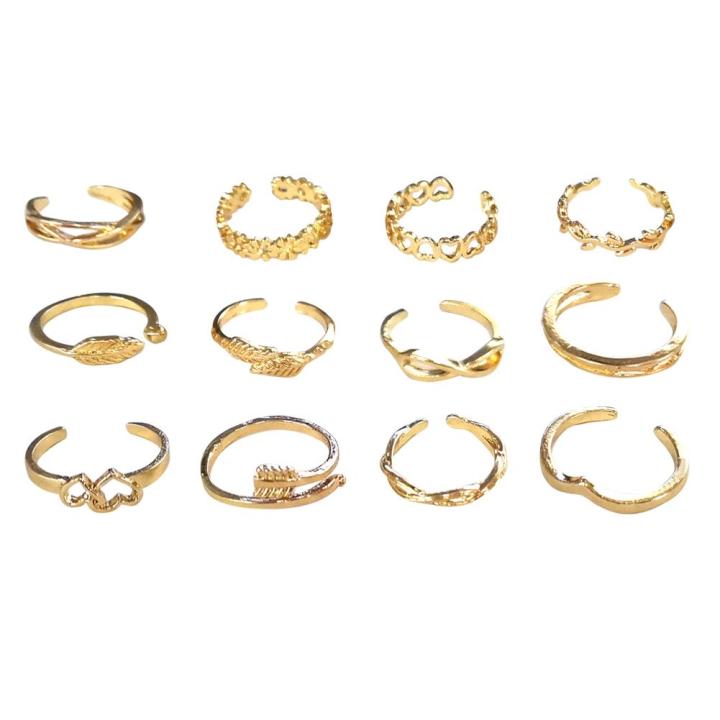 Fashion%20Foot%20Leg%20Beach%20Geometric%20Open%20Barefoot%20Finger%20Rings%20Cute%20Heart%20Feather%20Toe%20Rings%20Women%20Jewelry%2012pcs/set%20-%20Image%207