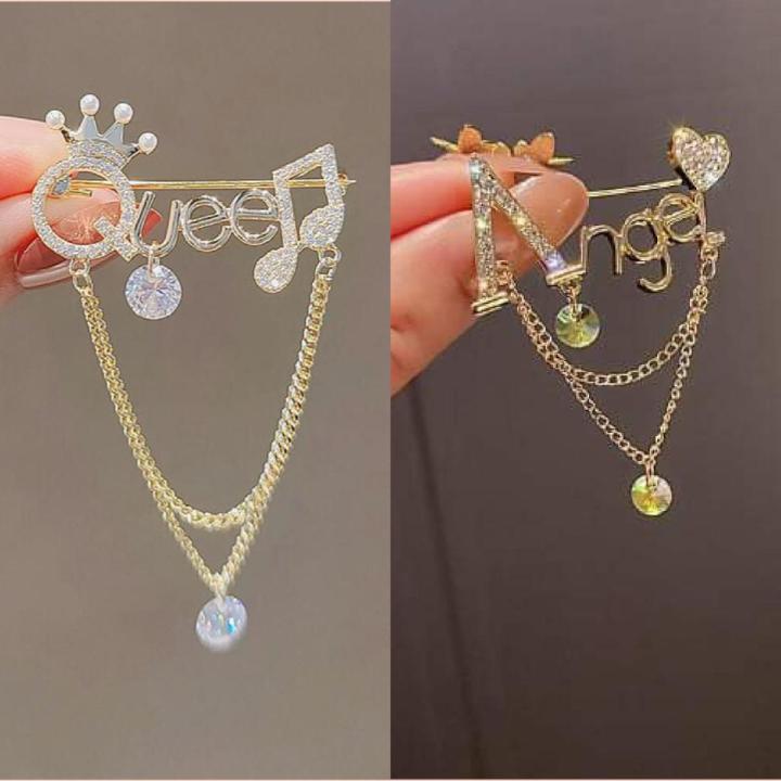 Two pcs Combo Unique Queen Angel brooch in Halloween crown Women s brooches party pins Badge for girls Light proof Hijab Pin Daraz .bd