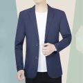 Summer Sun Protection Suit Jacket Men Casual Ice Silk Tops Solid Coat Single Breasted Pocket Blazer Korean Fashion Clothes 2023.
