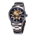 ebay Shenhua men's fashion casual classic tungsten steel hollow automatic mechanical watch wholesale. 