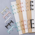 1/5Pcs Stationery Binder Clip Office Supplies Ring Binder Loose-leaf File Folder Accessory Notepad 3 Holes Refillable Metal Notebook Binding Hoops Multicolor.