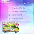 Azlan tv 24 '' Double Glass Led Tv 4K Video 4K Supported Basic Tv. 