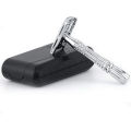 Double Edge Safety Razor Wet Shaving for Men Women with Platinum Blade and Mirrored Travel Case.