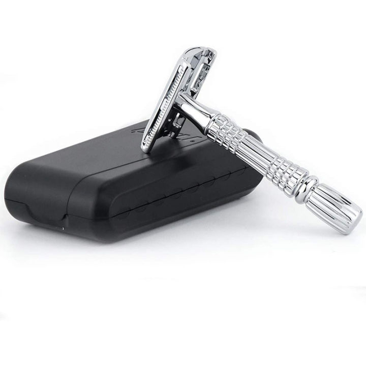 Double%20Edge%20Safety%20Razor%20Wet%20Shaving%20for%20Men%20Women%20with%20Platinum%20Blade%20and%20Mirrored%20Travel%20Case%20-%20Image%202