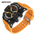 SANDA Three Screen Multifunctional Timing Watch Outdoor Waterproof Night Light Men's Watch SD3366-2.