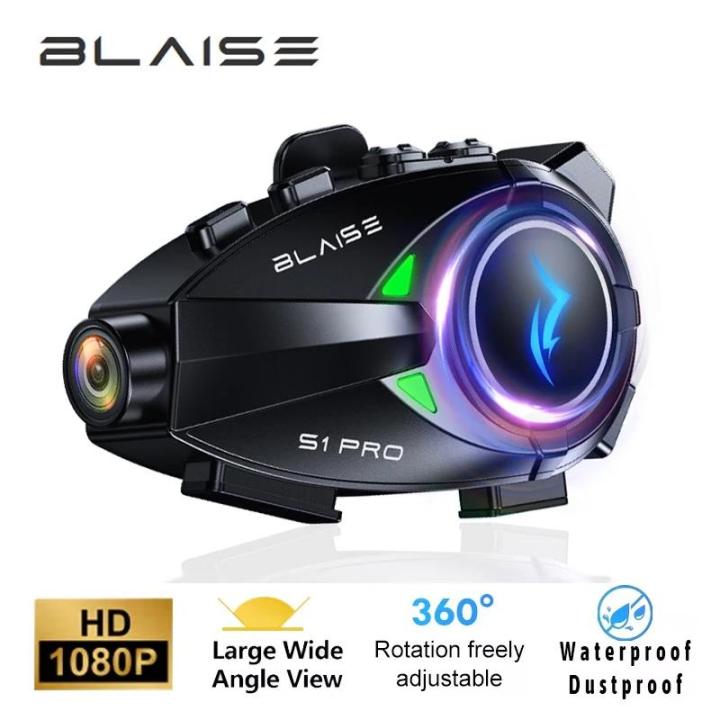 BLAISE S1 PRO Bluetooth Motorcycle Intercom Helmet Headset Wifi APP Speaker Headphone Motorbike Interphone Motor Dash Cam Dvr