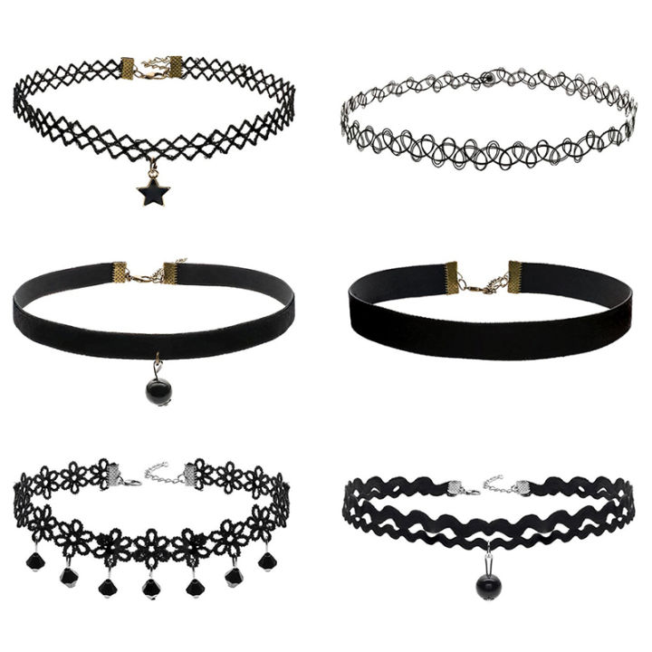 6PCS%20Women%20Black%20Velvet%20Choker%20Necklace%20Girl%20Lace%20Choker%20Tattoo%20Necklace%20Pendant%20-%20Image%202
