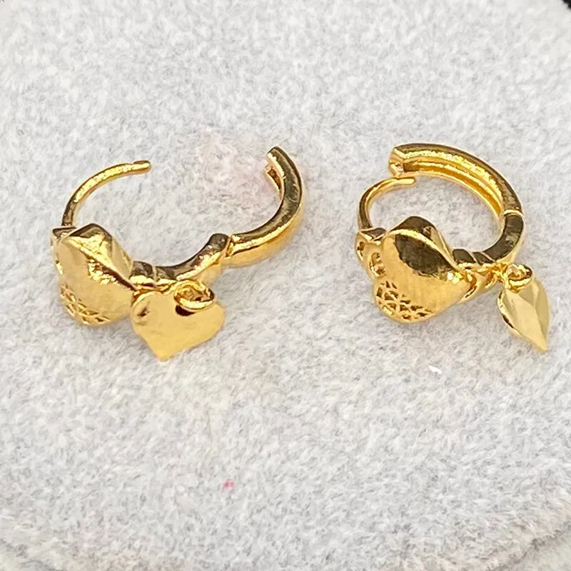 Ethiopian Gold Color Trendy Jewellery Small Heart Earring for