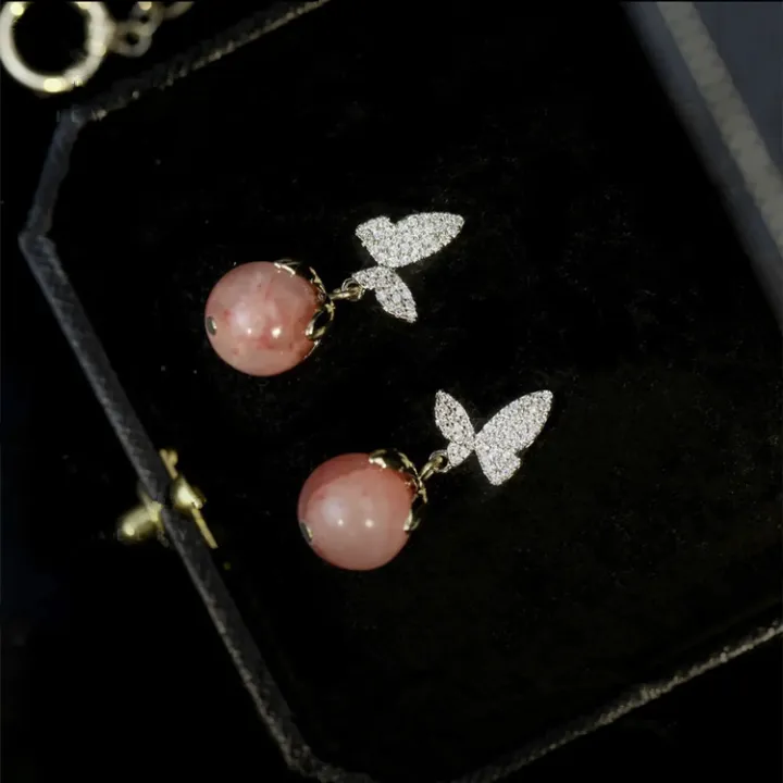 Pink%20Female%20Butterfly%20Earrings%20Fashion%20Versatile%20Korean%20Temperament%20Women's%20Long%20Earrings%20Female%20Cute%20Drop%20Earrings%20for%20Girls%20-%20Image%203