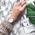 SK Super Slim Sliver Mesh Stainless Steel Watches Women Top Brand Luxury Casual Clock Ladies Wrist Watch Relogio Feminino.