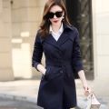 Big Size Spring Autumn Women Classic Double Breasted Mid-long Trench Coat Female Slim Street Windbreaker Business Outerwear.