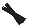Cosplay Party Stage Performance Women Full Finger Shine Long Velvet Gloves. 