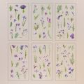 6 pcs/pack Adhesive PVC Plant Flower Sticker Journal Supplies DIY sticker Vintage Transparent Flower Stickers Waterproof Clear PET Scrapbook Stickers Album.