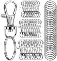 50pcs/25set Swivel Clasps Set Lanyard Snap Hooks with Key Chain Rings Keychain Clip Hooks for DIY Necklace Bracelet Chain Supply. 