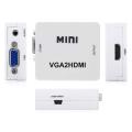 VGA to HDMI HD 1080P Audio Video Converter Box Adapter VGA2HDMI for PC Laptop TV.