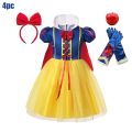 Disney Princess Dress Snow White Kids Girl Costume with Cape Carnival Party Cosplay Children Clothing Birthday Princess Vestidos. 