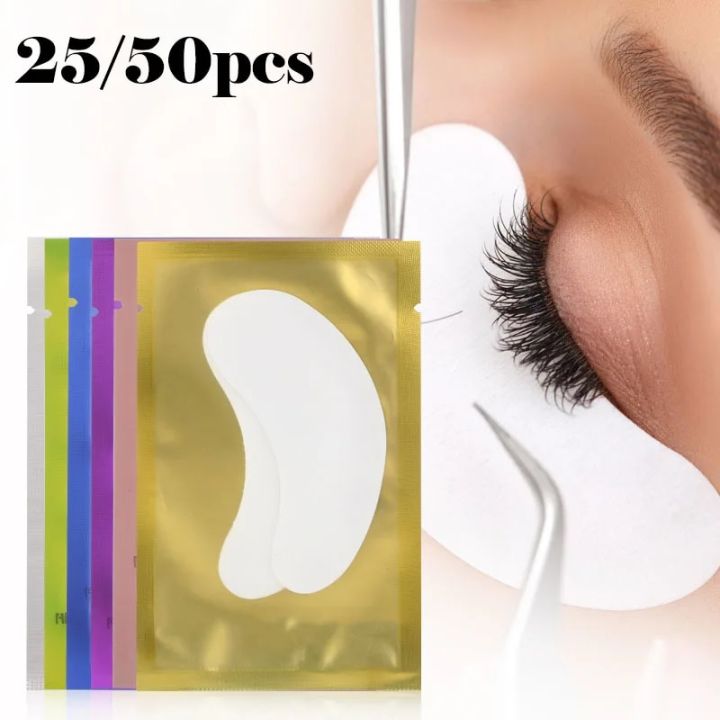25/50PCS Extension Eye Patches Eyelash Under Eye Pads Makeup Hydrogel Gel For Makeup Eyelash Patches Tip Stickers Wholesale