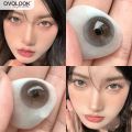 OVOLOOK-1Pair/2pcs Natural Lenses Bubble Series Beauty Pupils Color Contact Lenses for Eyes with Myopia Brown Gray Lens Yearly. 
