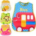 Cartoon Faced Plastic Waterproof Bibs for Baby - 1 PCS.
