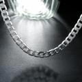 Men's 925 Sterling Silver Necklace 2/4/6/8/10/12MM 40-75cm Face Chain Necklace Lobster Clasp Men And Women Engagement Jewelry. 
