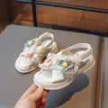 Girls' sandals summer 2023 korean version of little girls foreign flower princess shoes middle and big children's open-toed beach shoes tide. 