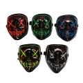 LED Glow Mask EL Wire Light Up The Purge Movie Costume Light  Party. 