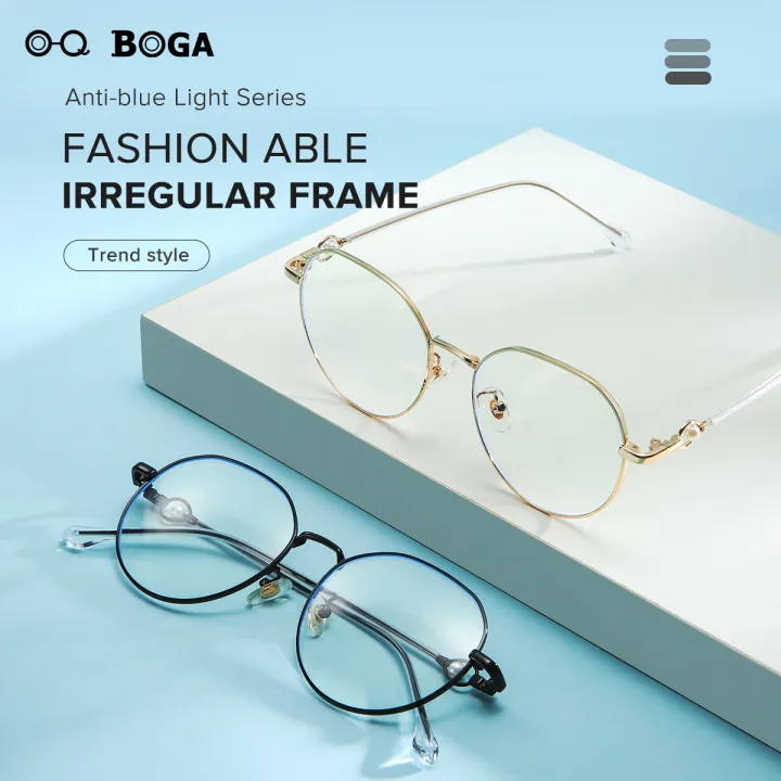 OQ%20BOGA%204%20Colors%20Proof%20Radiation%20Anti%20Blue%20Light%20Metal%20Full%20Rim%20Computer%20Glasses%20Women%20Men%20Fashion%20Eye%20Protection%20Irregular%20Pearl%20Frame%20Eyewear%20-%20Image%202