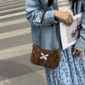 Aesthetic bow, new spring and summer trend, sweet and cool, personality casual chain, armpit, shoulder crossbody, handbag, bag women.