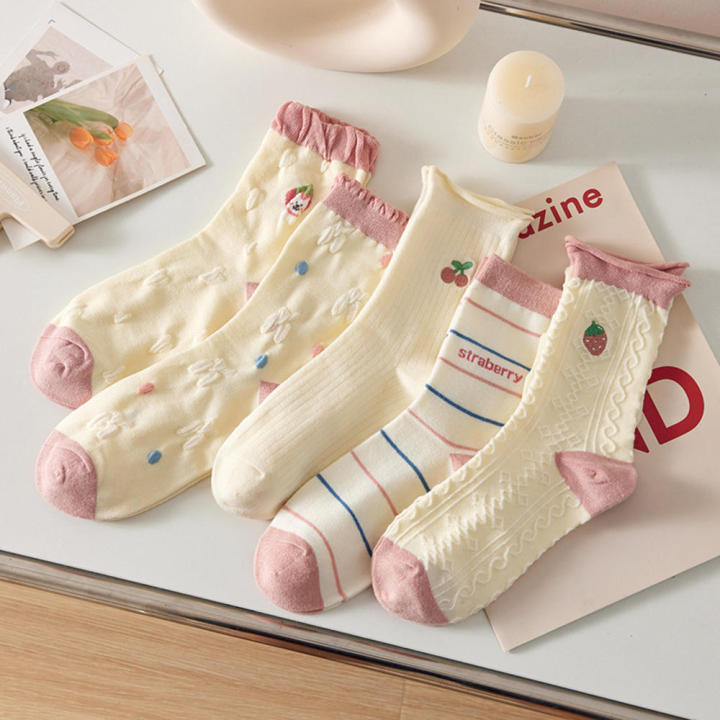 Simplicity Economize Sweet Cherry Frill Solar System Sock Child Spring And Summer