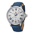 Naviforce Nf9126 - Blue Leather Analog Watch For Men-Blue & Silver - Showcase Elegance Blue Leather Analog Watch For Men By Naviforce.