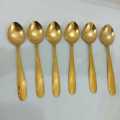 6 pcs stainless steel golden color tea spoon. 