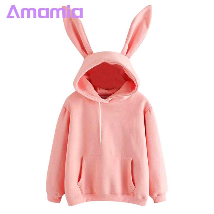 Women%20Solid%20Color%20Hoodie%20Cozy%20Bunny%20Ear%20Hoodie%20for%20Women%20Soft%20Warm%20Fall%20Winter%20Hooded%20Top%20Women%20Hoodie%20-%20Image%206