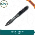 Carbon Steel Wire Brush With Curved Plastic Handle. 
