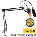 BM800 Condenser Microphone Full Studio Package Microphone BM 800 Set Record Studio Equipment Mic Kit with Adjustable Arm Stand Pop Filter Foam Cap kit. 