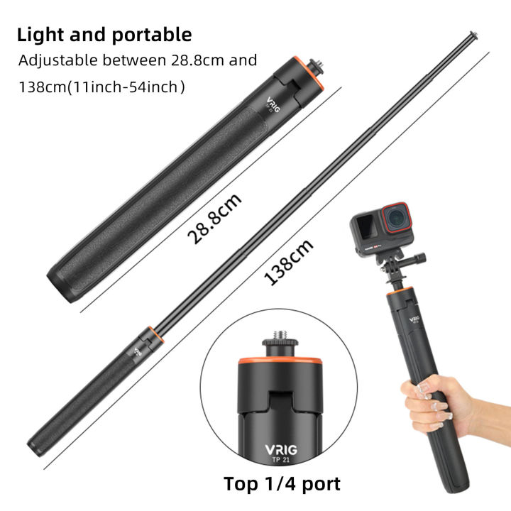 VRIG%20TP-21%20Selfie%20Stick%20Tripod%201.4M%20Action%20Camera%20for%20Insta360%20GoPro%20Hero%2010%209%208%207%20AKASO%20SJCAM%20OSMO%20Action%20Cameras%20-%20Image%204