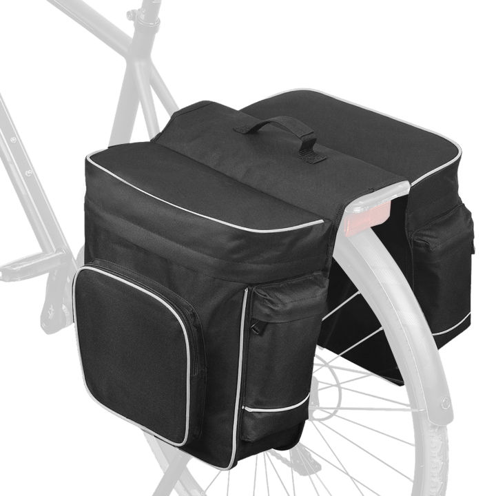ROSWHEEL%20Cycling%202%20in%201%2030L%20Bicycle%20Black%20Rear%20Double%20Side%20Rack%20Bag%20Tail%20Seat%20Pannier%20Outdoor%20Cycling%20Saddle%20Storage%20-%20Image%202