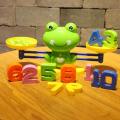 【HOT】 Montessori Math Cartoon Frog Cat Design Number Balance Scale Counting Game Kids Early Educational Learning Toys. 