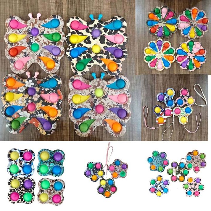 【Broad Sunlight shop】Pop it Poppit Fidget Toy Spinner Stress Relief Simple Toy Anti Stress Squeeze Push Bubble Sensory