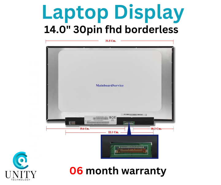 Laptop LCD Screen 14 inch 30 Pins Laptop Display Screen Replacement (Non Touch) 1920x1080 FHD Thin Bezel Borderless LP140WF8 (SP)(Q1) LAPTOP DISPLAY