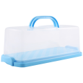 Portable Bread Box with Handle Loaf Cake Container Plastic Rectangular Food Storage Keeper Carrier 13Inch Translucent Dome for Pastries, Bagels, Bread Rolls, Buns.