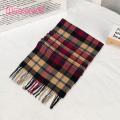 Women Plaid Scarf Cozy Plaid Tassel Scarf Warm Cashmere Shawl for Couples Winter Wrap Couple Warm Shawl.