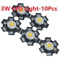 10Pcs- 20mm BLACK PCB Plate WHITE LED Light 3W 3.7V LED Light Bulbs WHITE Color 3W LED Light Plate 3.7V Light 3W Light Plate 20mm Heat Sink Aluminum Base PCB LED Light For 18650 Battery.
