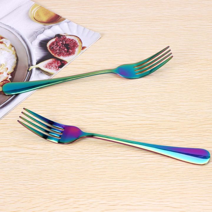 Stainless%20Steel%20Table%20Forks%20Set,%206Pcs%20Rainbow%20Color%20Stainless%20Steel%20Tableware%20Cutlery%20Dinnerware%20Set%20Dishwasher%20Safe,%20Fork(20cm/7.87%20inch)%20-%20Image%204