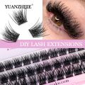 YUANZHIJIE DIY Clusters Little Devil Cosplay Eyelash Extensions Russian Faux Mink False Eyelashes Segemented Wispy Makeup Lashes. 