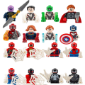24 piece set of building blocks, Marvel superhero Iron Man Spider Man movable doll Avengers anime character building block hero KankongAgu.