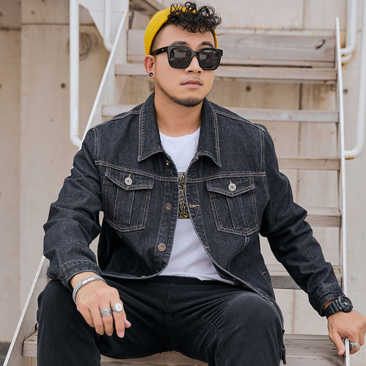 Denim%20Jacket%20Coat%20Men's%20Loose%20American%20Style%20Fat%20plus%20Size%20Denim%20Jacket%20Men%20-%20Image%204