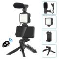 AY-49 Smartphone Vlogging Kit Wireless Control, Tripod, Fill Light & Microphone.