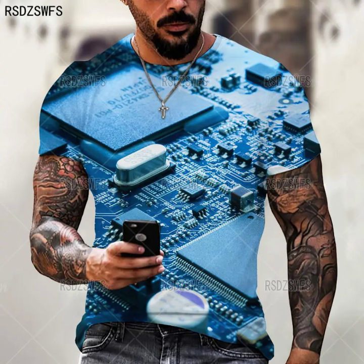 2021%20summer%20new%20fashion%20trend%20electronic%20chip%20pattern%20MEN'S%203D%20printed%20T-shirt%20Street%20personality%20wild%20loose%20oversize%20xxs-5xl%20-%20Image%205