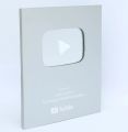 samne pichone same silver play button show piece for using studio decoration,room decoration play show piece,youtube logo ad silver colour. 