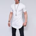 2978 Brand New Men's T Shirt Round Neck Solid-colored T-shirt for Male Round-neck Medium and Long Section Tops Tshirt. 